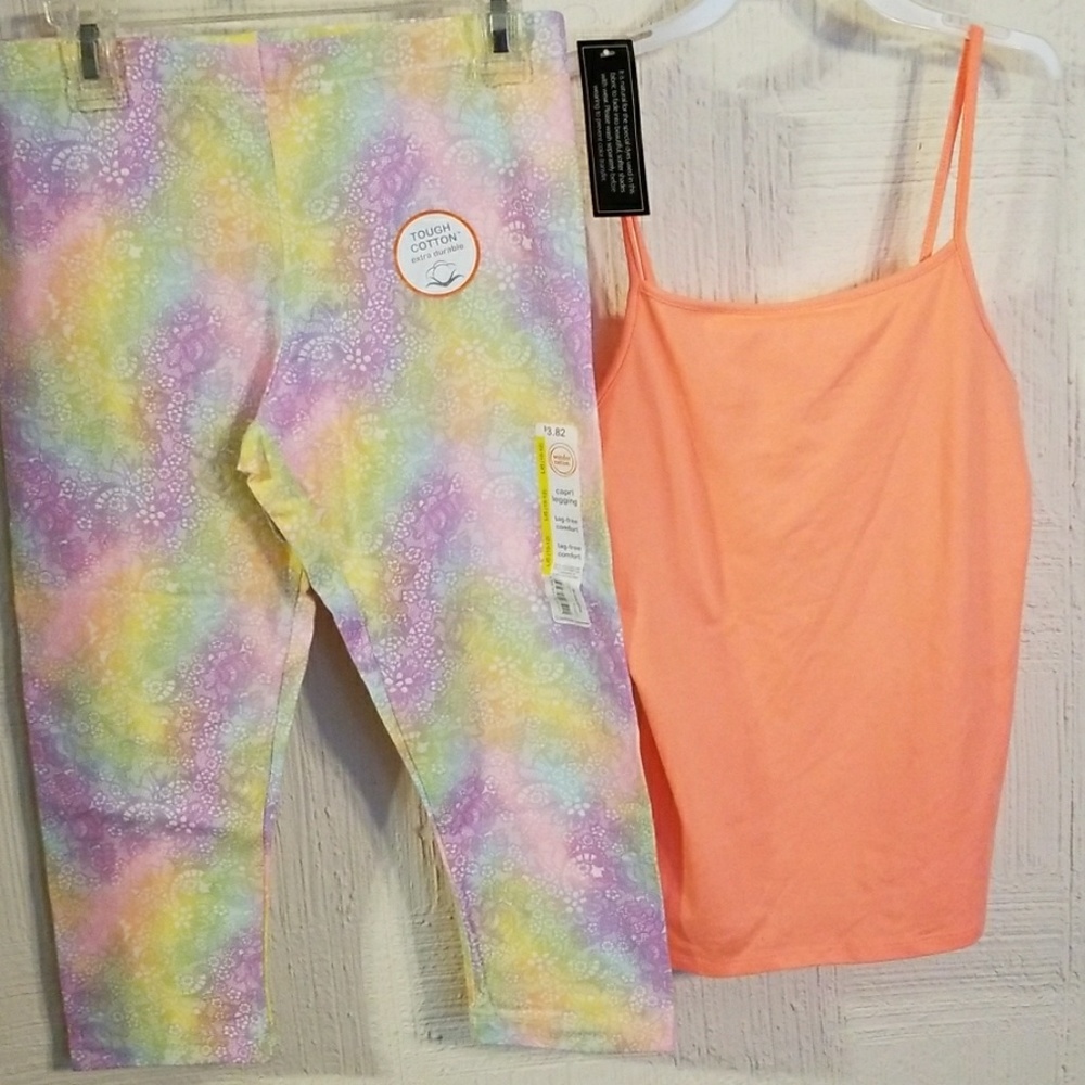 Capri and cami New with and w/out tags girls 10-12